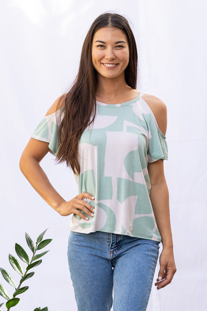 Ten Tomorrow: JENNIFER Cold Shoulder Tee Ten Tomorrow: JENNIFER Cold Shoulder Tee